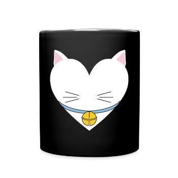 Katzenherz-Design für Katzenbesitzer - Tasse einfarbig - Schwarz - Vorne