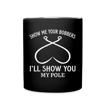Fishing Angler Fishing Rod - Full Colour Mug - black - Front