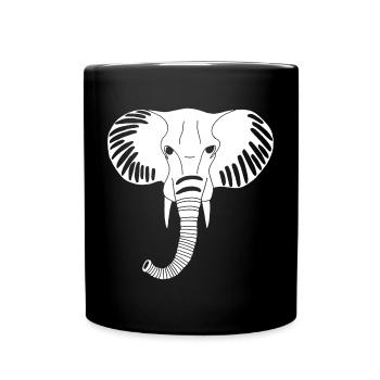 White elephant head - Full Colour Mug - black - Front