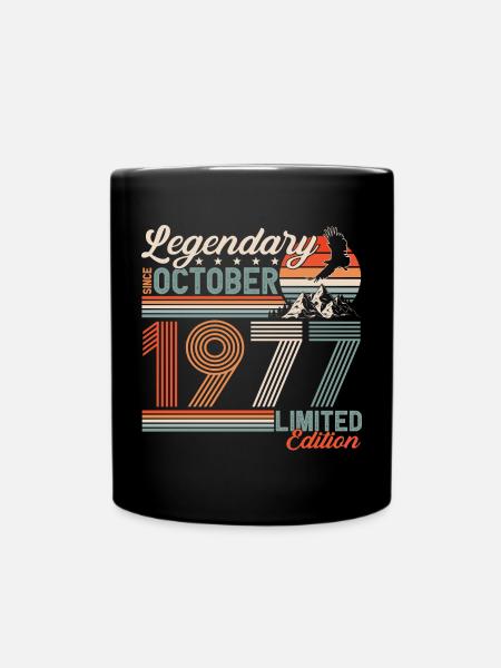 Legendär Oktober 1977 Jahrgang geboren Geburtstag - Tasse einfarbig - Schwarz
