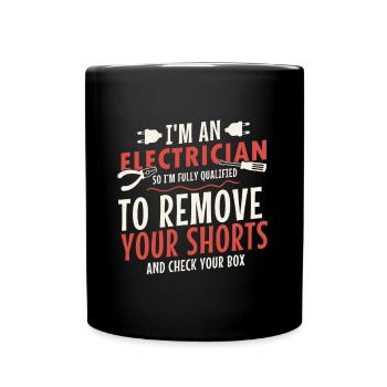 Elektriker Strom Elektrizität Elektrotechnik - Tasse einfarbig - Schwarz - Vorne