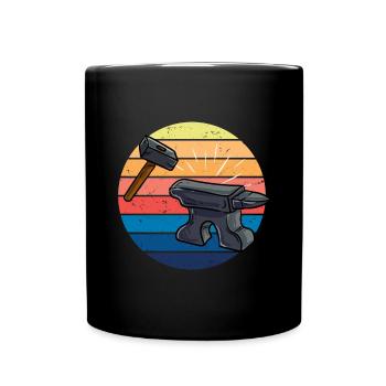 Schmied Vintage Goldschmied Amboss Schmiedekunst - Tasse einfarbig - Schwarz - Vorne
