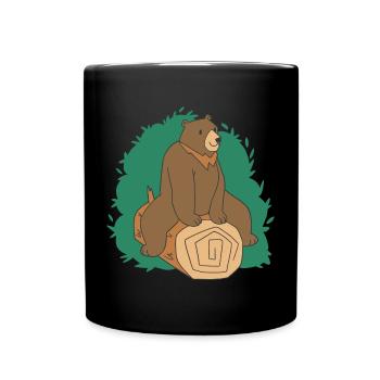Brown Bear Tree Bear Motif for Brown Bears Team and - Full Colour Mug - black - Front