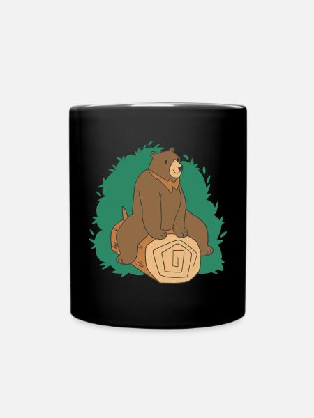 Braunbär Baum Bär Motiv für Braunbären Team und - Tasse einfarbig - Schwarz