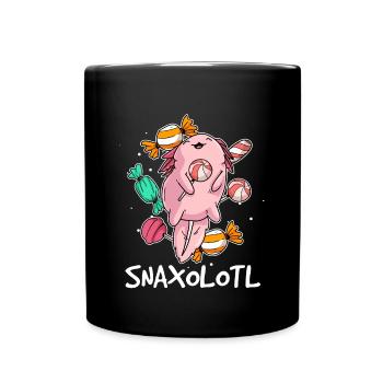 Axolotl Süßigkeiten Bonbons Essen Snaxolotl - Tasse einfarbig - Schwarz - Vorne