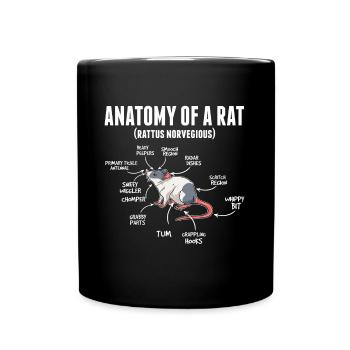 Anatomie Ratte Nagetier Haustier Ratten Rats - Tasse einfarbig - Schwarz - Vorne