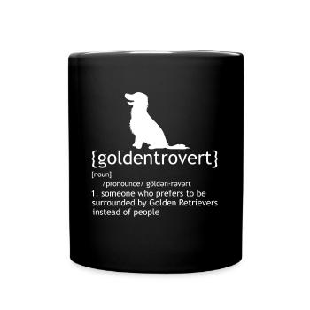 Golden Retriever Goldie Labrador Hundefreund - Tasse einfarbig - Schwarz - Vorne