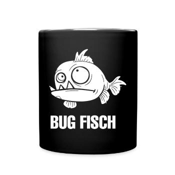 Bug Fisch - Tasse einfarbig - Schwarz - Vorne