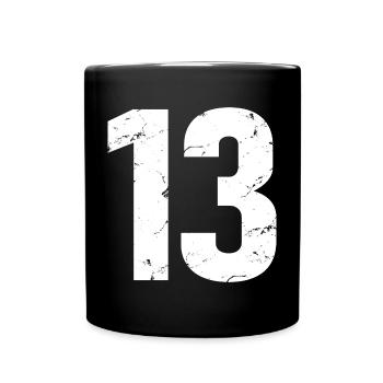 Cool Number 13 - 13 Years Old 13th Birthday Gift - Full Colour Mug - black - Front