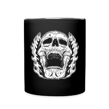 Skull Skull Horror Skeleton Halloween Metal - Full Colour Mug - black - Front