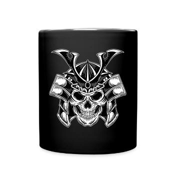 Skull Skull Horror Skeleton Halloween Geisha - Full Colour Mug - black - Front