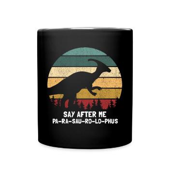 Dinosaur Motif for Paleontologists - Full Colour Mug - black - Front