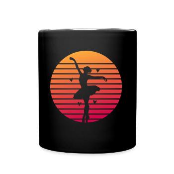 Ballett Ballerina Retro Tanzen Dancer - Tasse einfarbig - Schwarz - Vorne