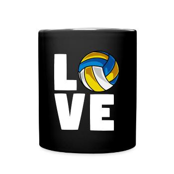 Volleyball Love Volleyball-Team Volleyballtrainer - Tasse einfarbig - Schwarz - Vorne