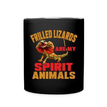 Kragenechse Frilled-neck lizard Reptil Herpetologe - Tasse einfarbig - Schwarz - Vorne