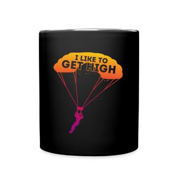 Fallschirmspringen Skydiving Base Jumping Sport - Tasse einfarbig - Schwarz - Vorne