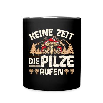 Lustiges Pilze - Tasse einfarbig - Schwarz - Vorne
