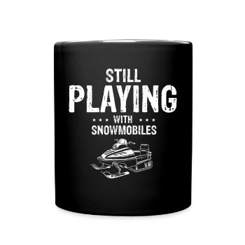Snowmobiler and Skidoo Design - Full Colour Mug - black - Front