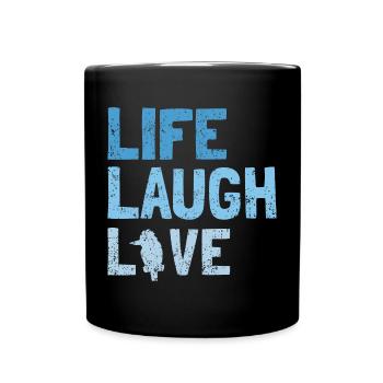 Kookaburra Design and Laughing Bird - Full Colour Mug - black - Front