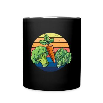 Vegan Vintage Vegetarian Animal Welfare Organic - Tasse einfarbig - Schwarz - Vorne
