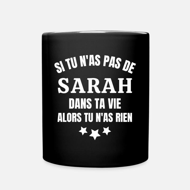Sarah, prénom Sarah, anniversaire Sarah - Mug uni - noir