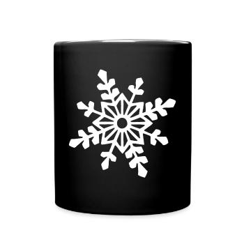 White snowflake - Full Colour Mug - black - Front