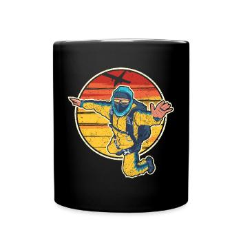 Logo du saut du parachutiste Sunrise - Mug uni - noir - Devant