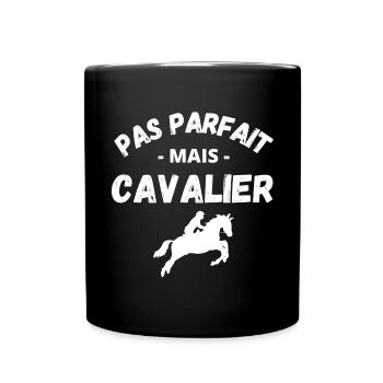 équitation, fan d'équitation, passionné de chevaux - Mug uni - noir - Devant