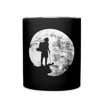 Moon - Hiking - (12) - Full Colour Mug - black - Front