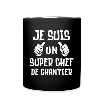chantier, chef de chantier - Mug uni - noir - Devant