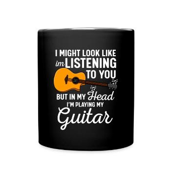 Gitarre Gitarrist Musiker Guitar - Tasse einfarbig - Schwarz - Vorne