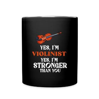 Violinist Violine Instrument Klassische Geiger - Tasse einfarbig - Schwarz - Vorne