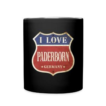 Paderborn Deutschland Stadt I Love Vintage Retro - Tasse einfarbig - Schwarz - Vorne