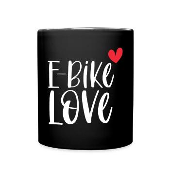 E-Bike Bike Vintage E Bike Battery Gift - Full Colour Mug - black - Front