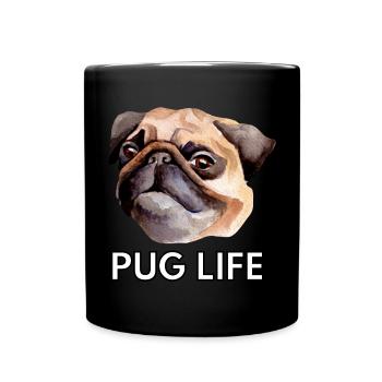 Pug Life Cute Kawaii Funny Dog - Full Colour Mug - black - Front