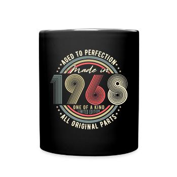 1968 né Vintage Retro 55e anniversaire - Mug uni - noir - Devant