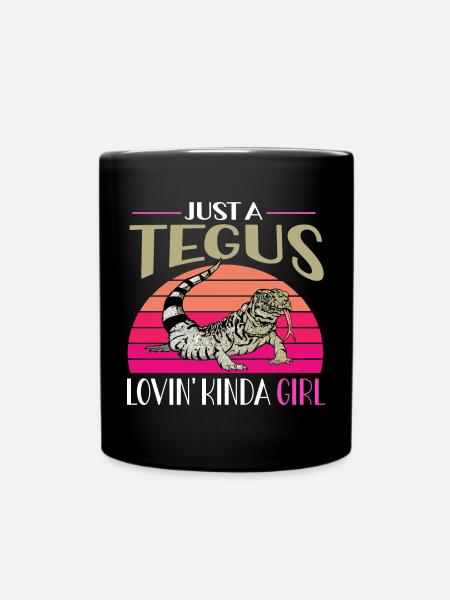 Tegu Eidechse Reptil Herpetologe - Tasse einfarbig - Schwarz