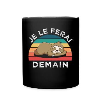 Je le ferai demain humour paresseux cadeau vintage - Mug uni - noir - Devant