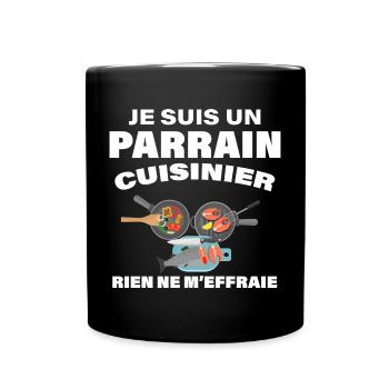 Je suis un parrain cuisinier - Mug uni - noir - Devant