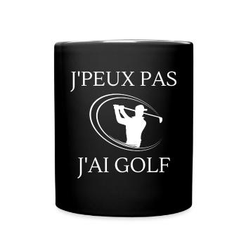 golf, fan de golf, golfeur - Mug uni - noir - Devant