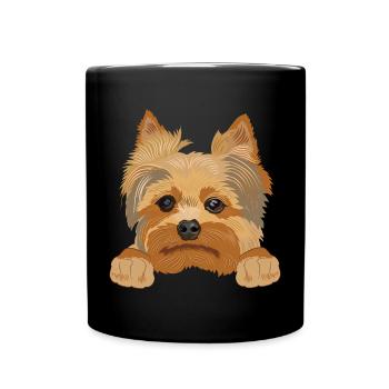 Yorkshire Terrier Yorkie Dog Gift - Full Colour Mug - black - Front