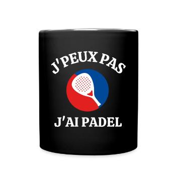 padel, fan de padel, joeur de padel - Mug uni - noir - Devant