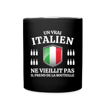 Italie, italien, je suis italien - Mug uni - noir - Devant