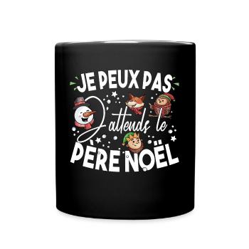 Père Noël Je Peux Pas Christmas Bébé Enfant - Mug uni - noir - Devant