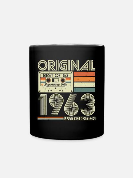 1963 Vintage Retro Jahrgang Geburtstag Geschenk - Tasse einfarbig - Schwarz