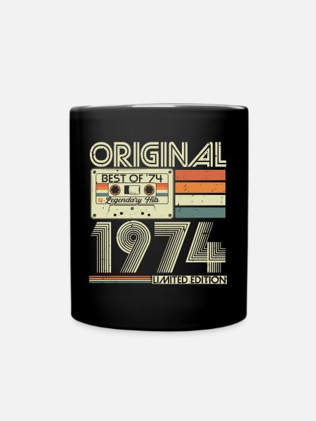 1974 Vintage Retro Jahrgang Geburtstag Geschenk - Tasse einfarbig - Schwarz