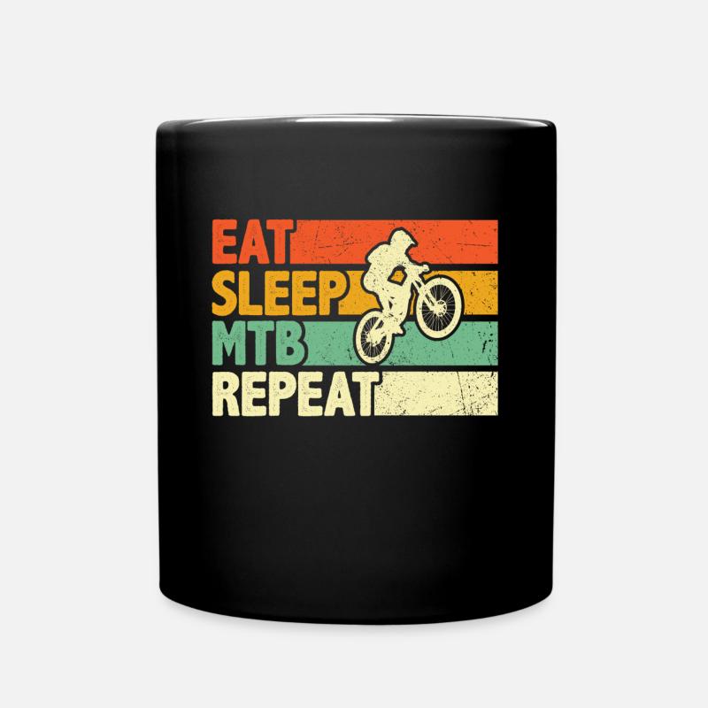 Eat Sleep MTB Repeat - Tasse einfarbig - Schwarz