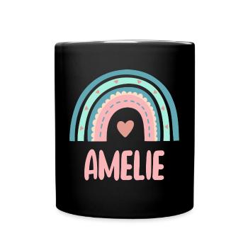 Amélie Nom Rainbow Baby - Mug uni - noir - Devant