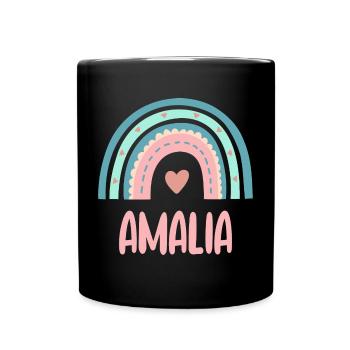 Amalia Name Regenbogen Baby - Tasse einfarbig - Schwarz - Vorne