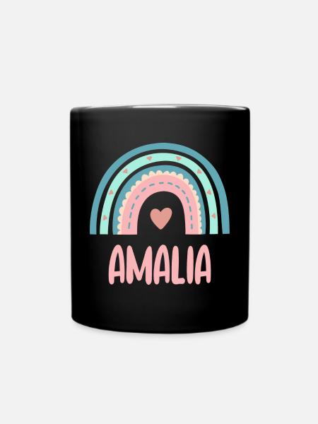 Amalia Name Regenbogen Baby - Tasse einfarbig - Schwarz